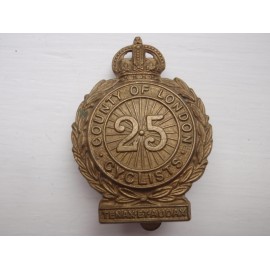 WW1 25th County of London Cyclists Cap Badge