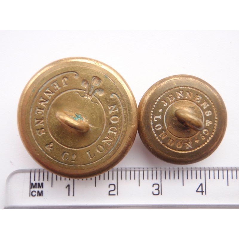 Victorian HLI Officers Gilt Buttons Gradia Military Insignia