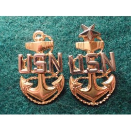US Navy Enlisted Ranks bi/m Cap Badges 